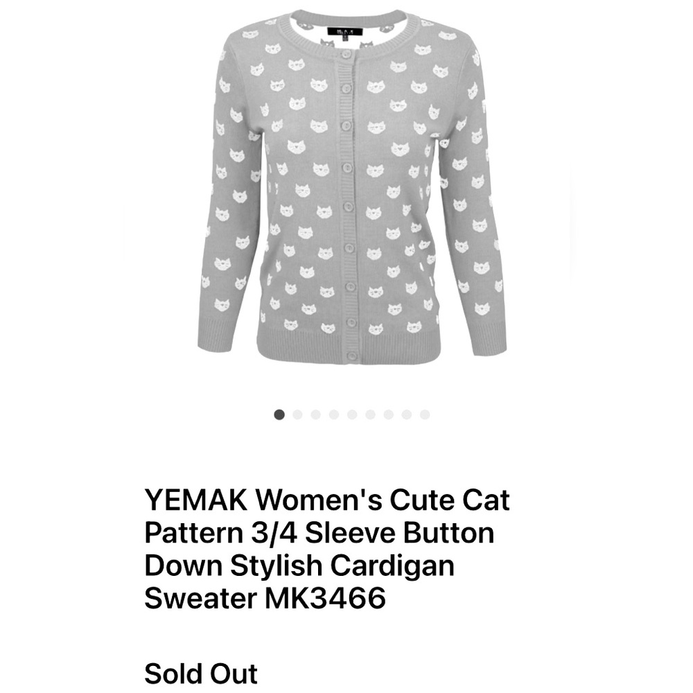 YEMAK Women's Cute Cat Pattern Cardigan
Sweater - Picture 13 of 16